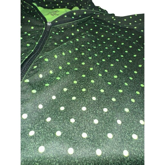 Women Nike Pro Hyperwarm 1/2 Zip Pullover Black/Neon Green Dots XS - Picture 4 of 7